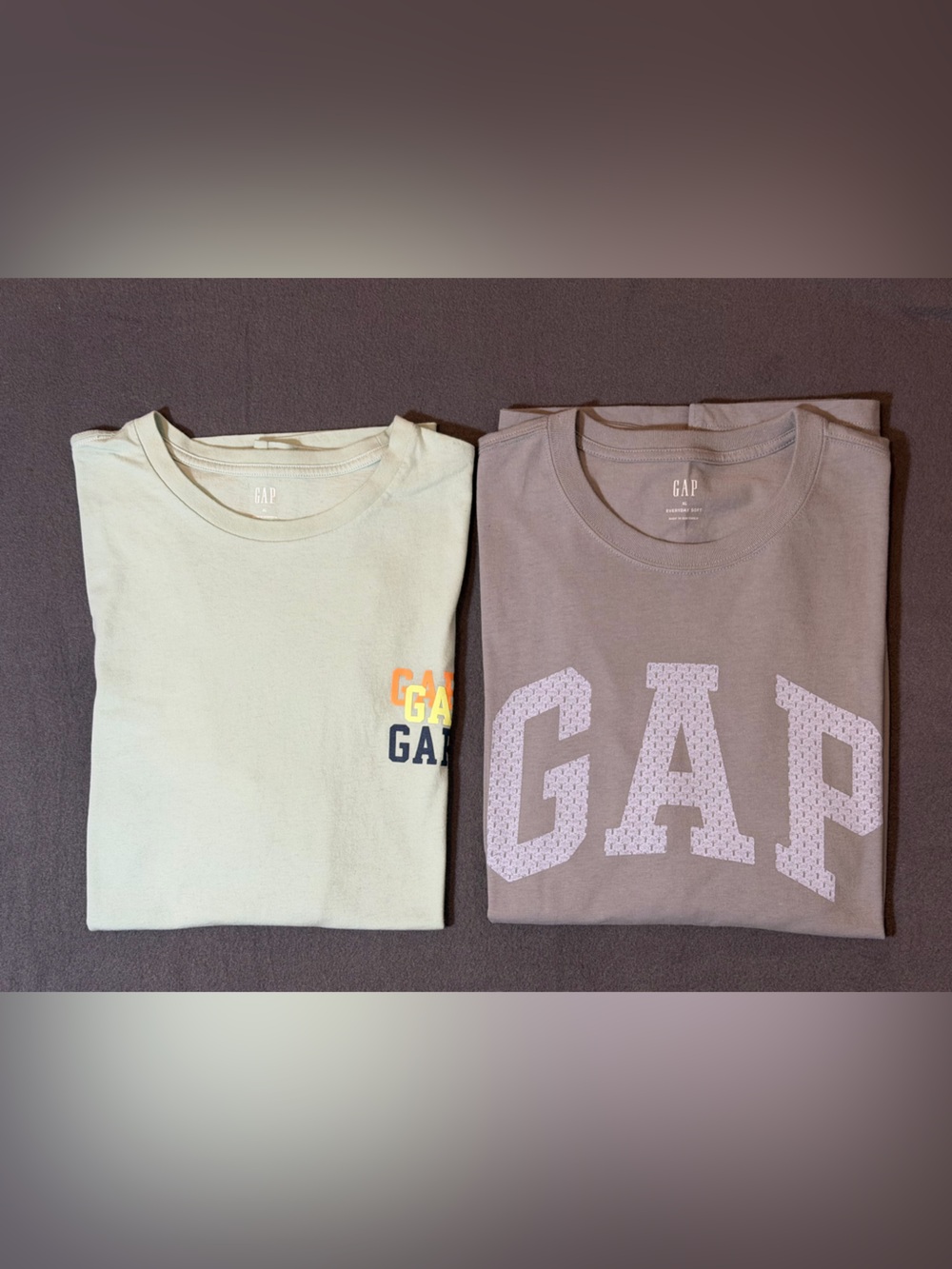 GAP Crew Neck Tee Pair - Light Beige & Taupe women’s extrasoft XL